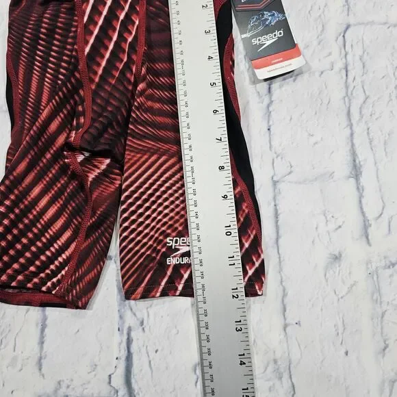 SPEEDO Endurance+ YOUTH BOYS 22 Maroon Jammers Boys Competition Swimming Trunks
